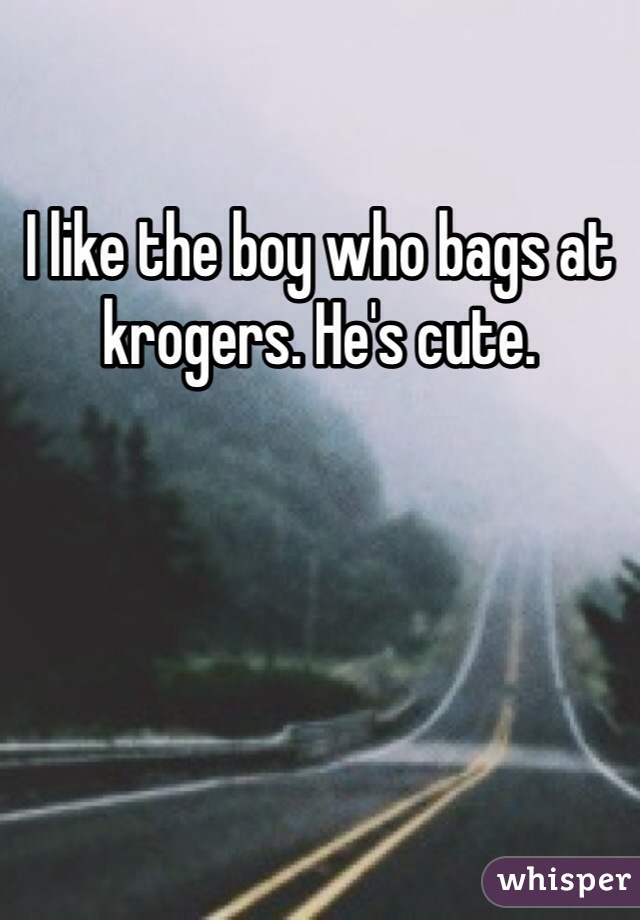 I like the boy who bags at krogers. He's cute. 