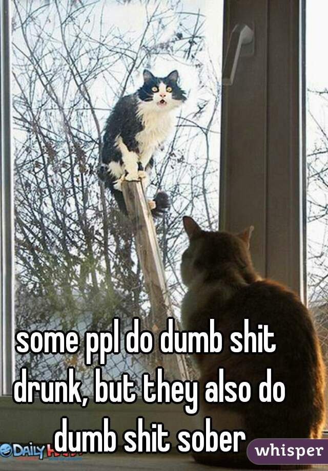 some ppl do dumb shit drunk, but they also do dumb shit sober