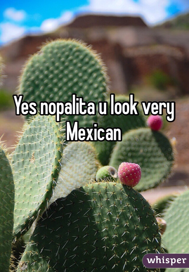 Yes nopalita u look very Mexican 