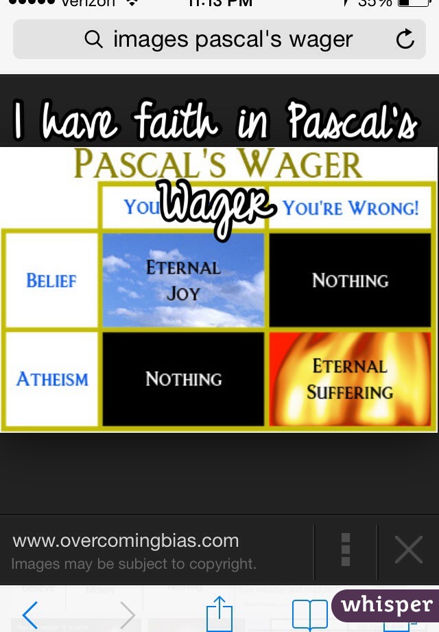 I have faith in Pascal's Wager