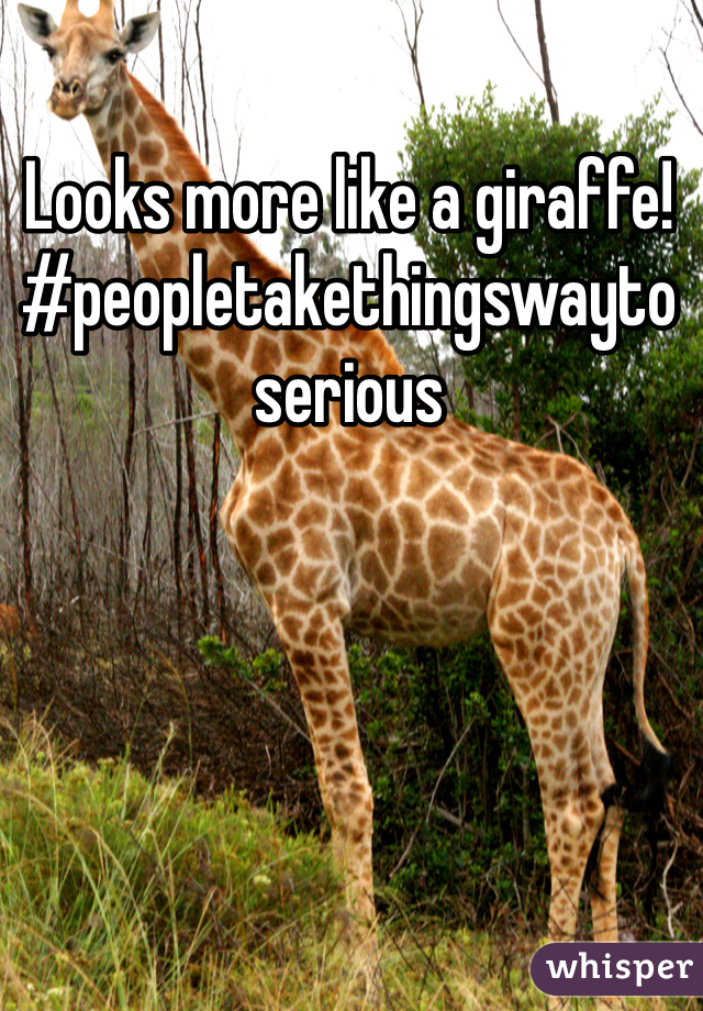 Looks more like a giraffe! #peopletakethingswaytoserious