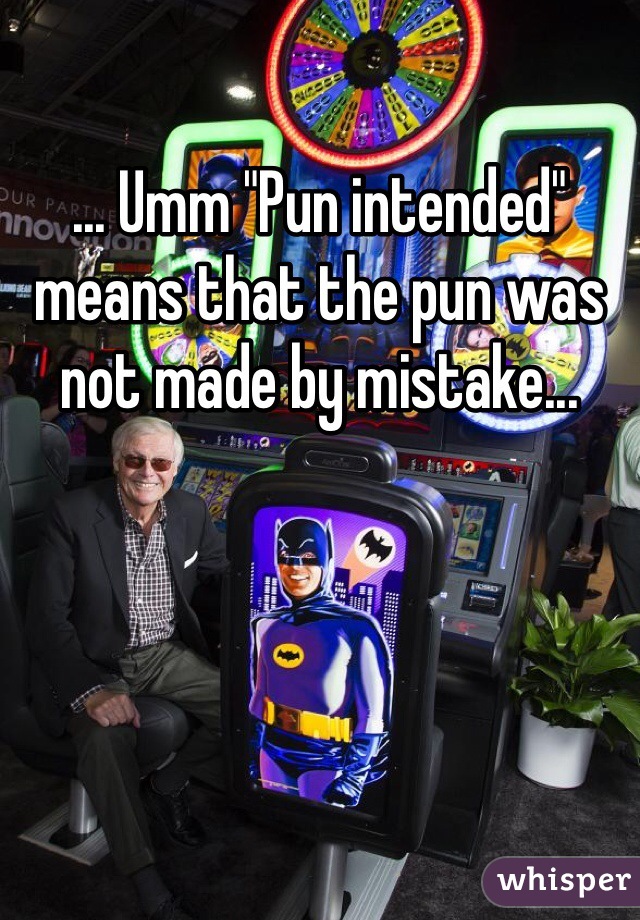 ... Umm "Pun intended" means that the pun was not made by mistake...