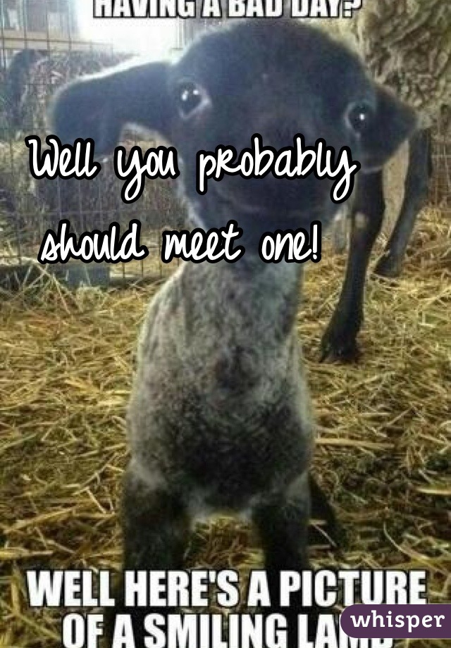 Well you probably should meet one! 