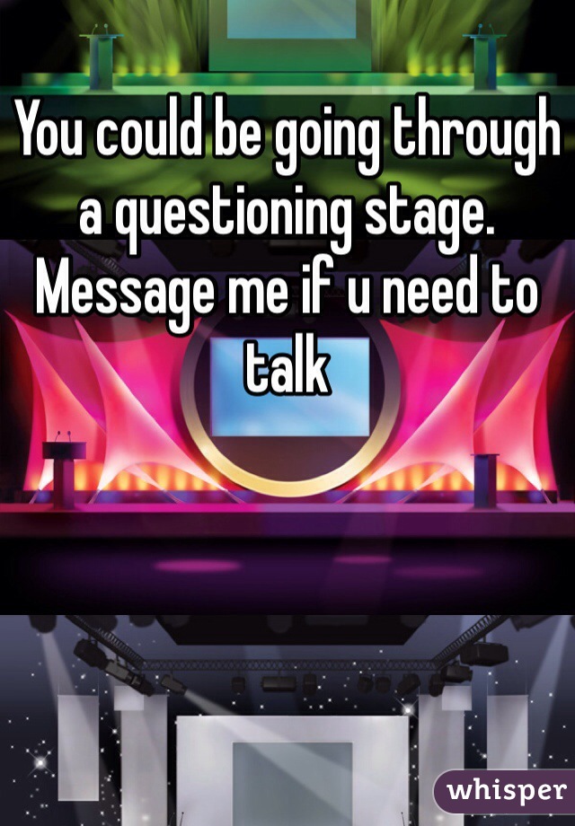 
You could be going through a questioning stage. Message me if u need to talk