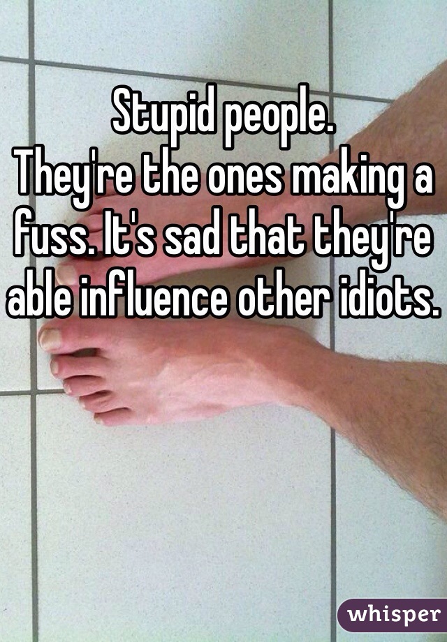Stupid people. 
They're the ones making a fuss. It's sad that they're able influence other idiots. 
