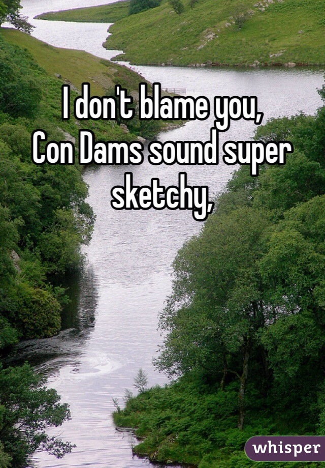 I don't blame you,
Con Dams sound super sketchy,

