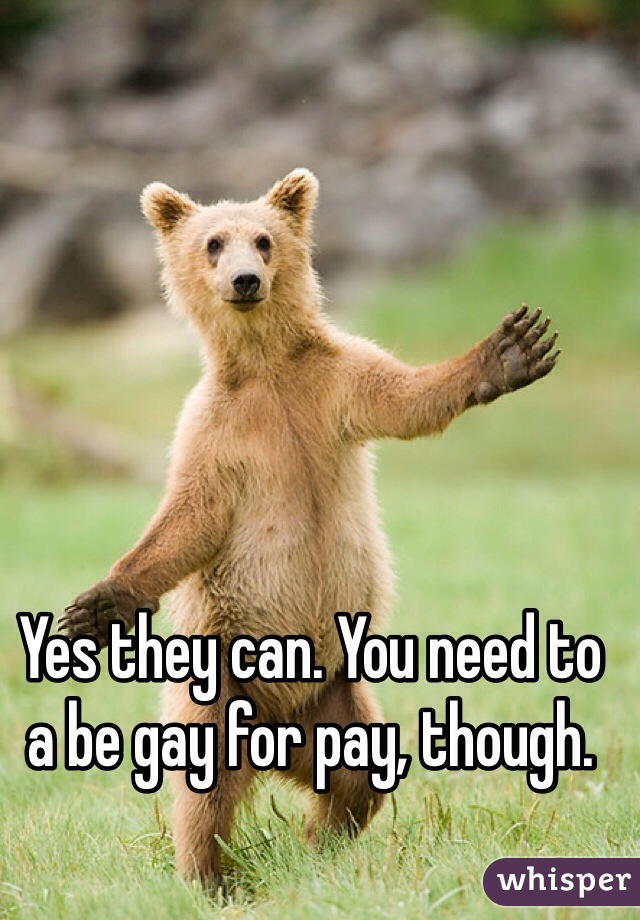 Yes they can. You need to a be gay for pay, though. 
