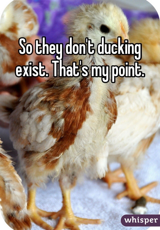 So they don't ducking exist. That's my point.