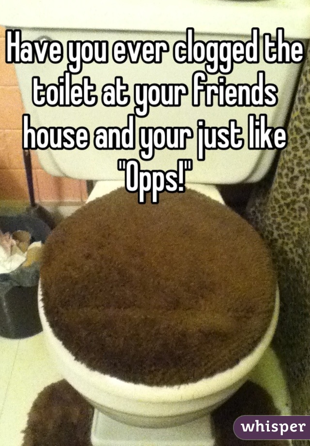Have you ever clogged the toilet at your friends house and your just like "Opps!"