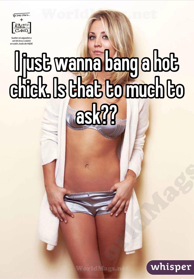 I just wanna bang a hot chick. Is that to much to ask??  