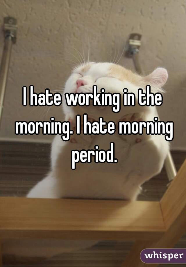 I hate working in the morning. I hate morning period.