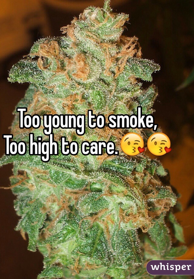 Too young to smoke,
Too high to care.😘😘