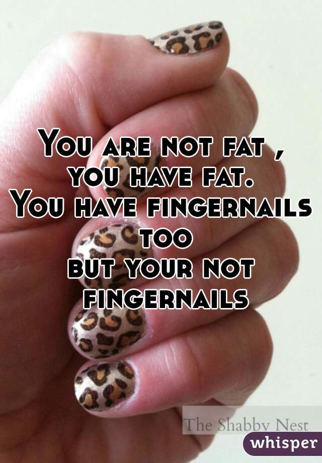 You are not fat ,
you have fat.
You have fingernails too
but your not fingernails 