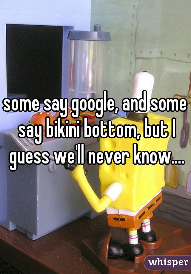 some say google, and some say bikini bottom, but I guess we'll never know....
