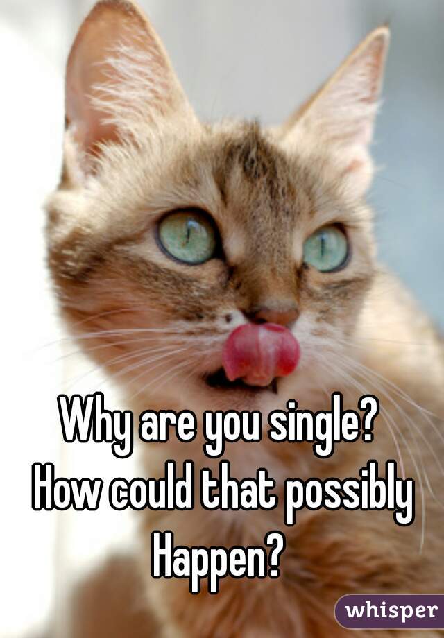 Why are you single? 
How could that possibly
Happen? 