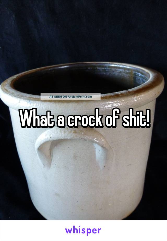 What a crock of shit!