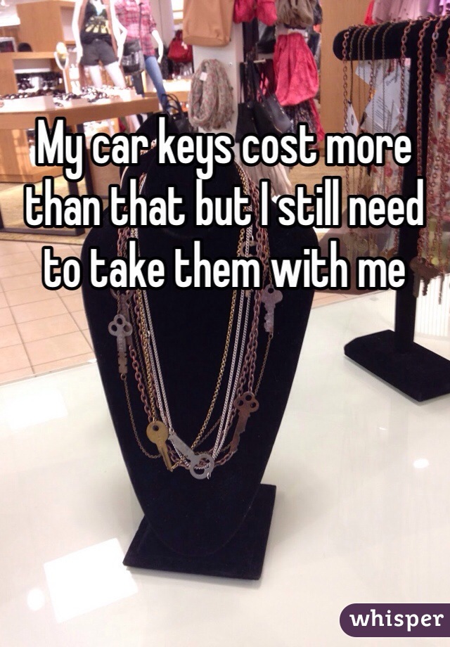 My car keys cost more than that but I still need to take them with me