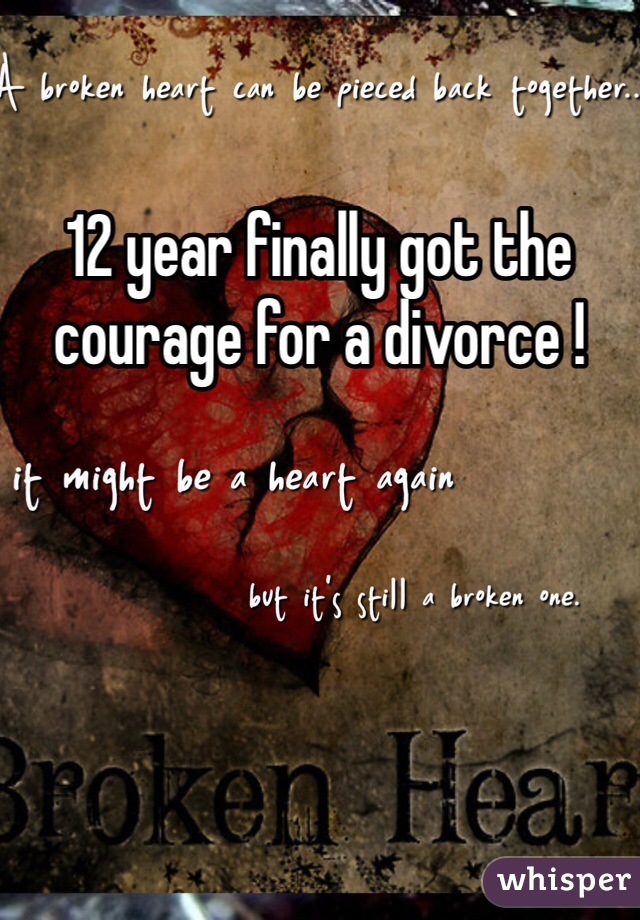 12 year finally got the courage for a divorce !