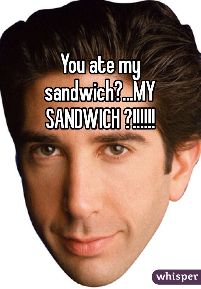 You ate my sandwich?...MY SANDWICH ?!!!!!!