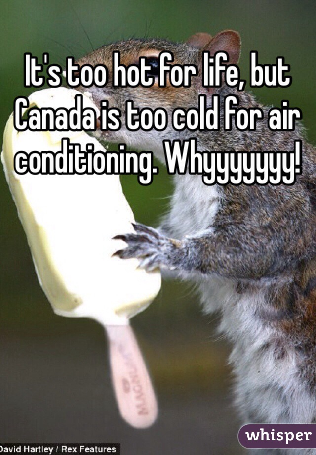 It's too hot for life, but Canada is too cold for air conditioning. Whyyyyyyy!