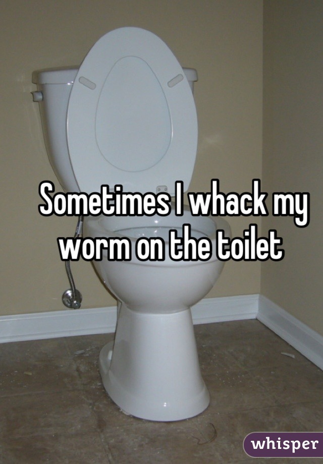 Sometimes I whack my worm on the toilet 