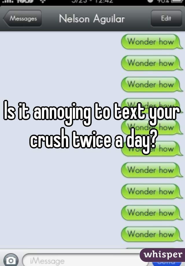 Is it annoying to text your crush twice a day?