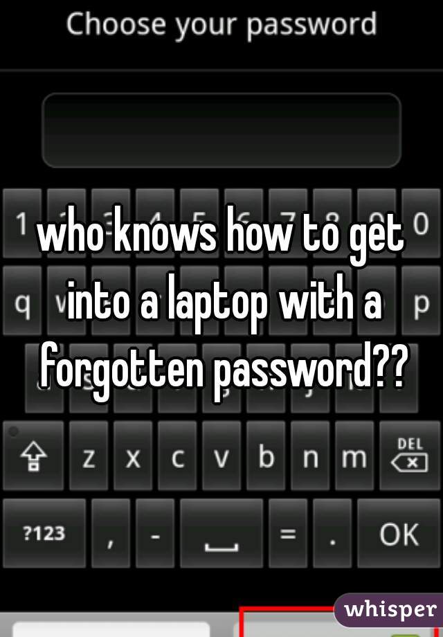 who knows how to get into a laptop with a forgotten password??