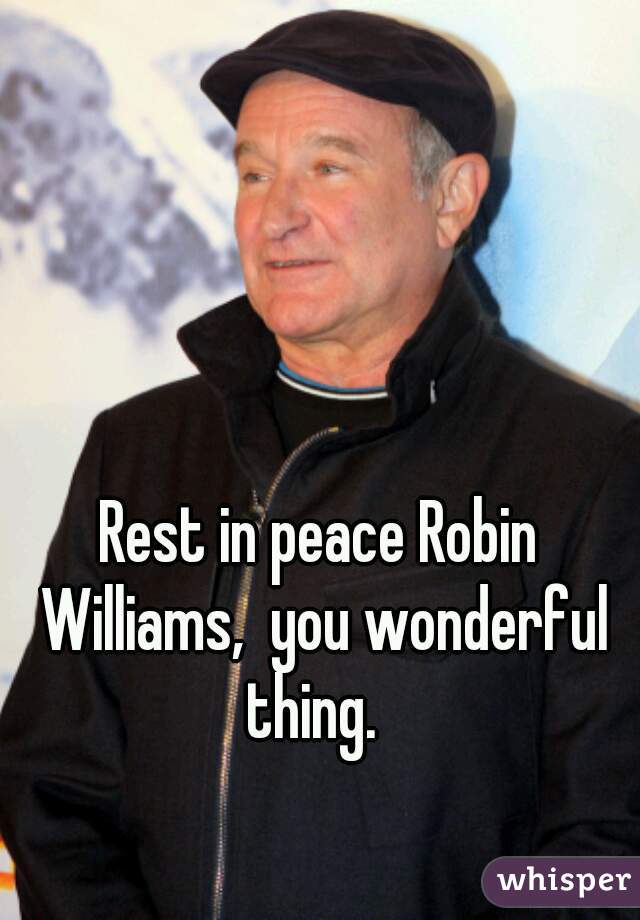 Rest in peace Robin Williams,  you wonderful thing.  