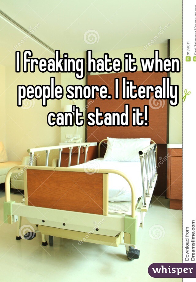 I freaking hate it when people snore. I literally can't stand it!