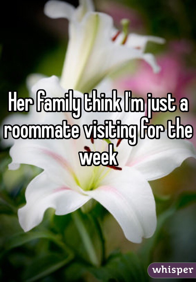 Her family think I'm just a roommate visiting for the week