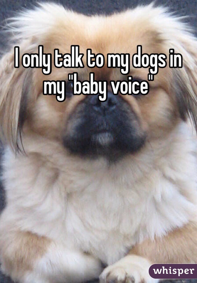 I only talk to my dogs in my "baby voice"