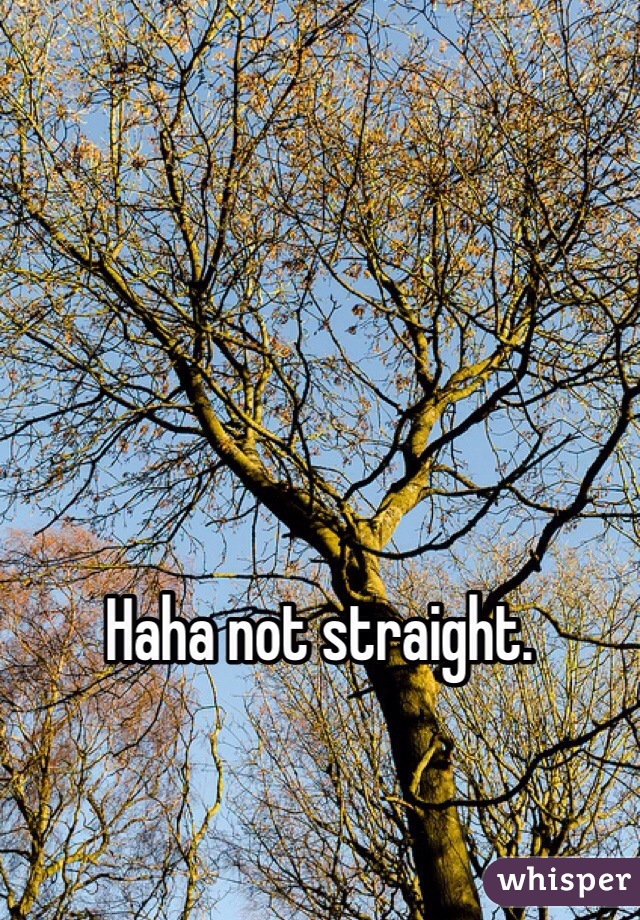 Haha not straight.  