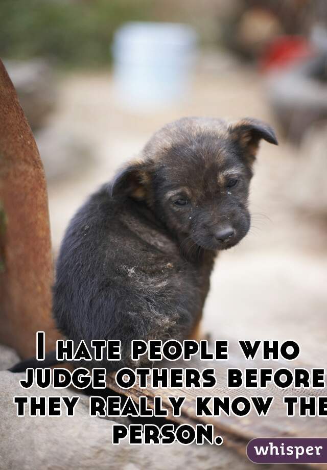 I hate people who judge others before they really know the person. 