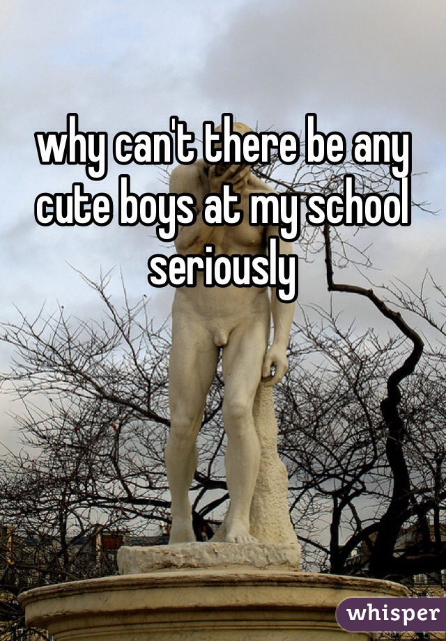 why can't there be any cute boys at my school seriously 