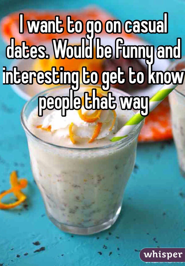 I want to go on casual dates. Would be funny and interesting to get to know people that way 