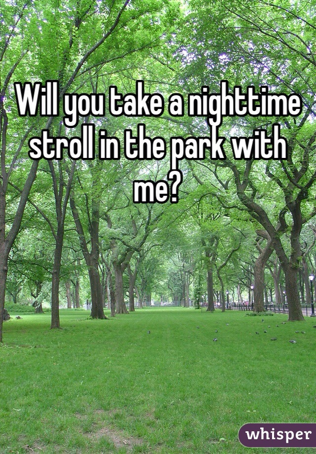 Will you take a nighttime stroll in the park with me?