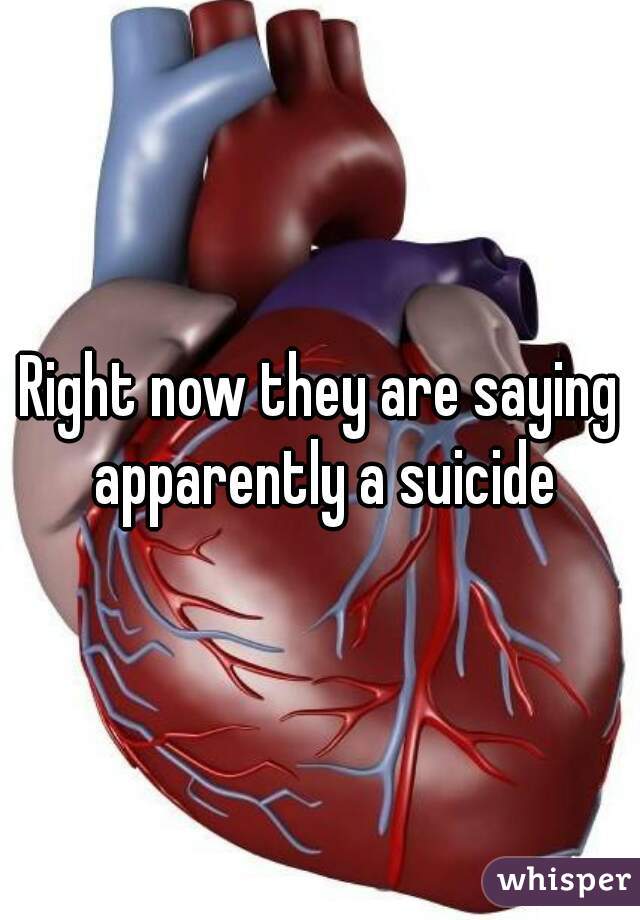 Right now they are saying apparently a suicide
