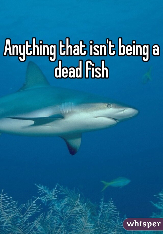 Anything that isn't being a dead fish
