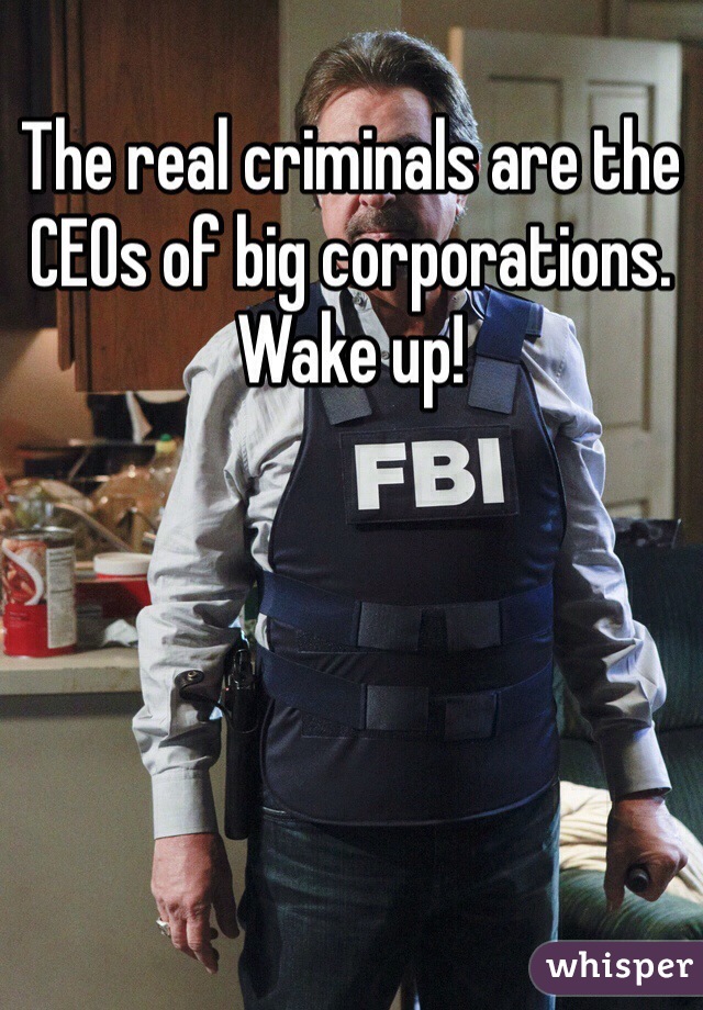 The real criminals are the CEOs of big corporations. Wake up!