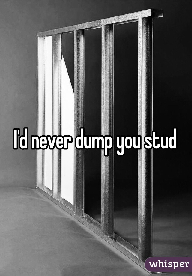 I'd never dump you stud
