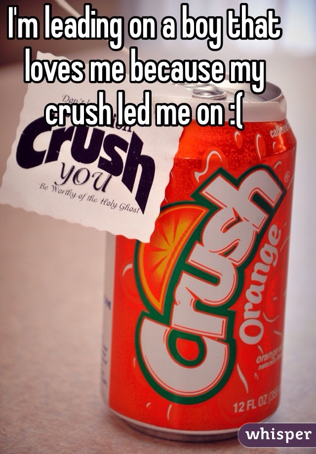 I'm leading on a boy that loves me because my crush led me on :(