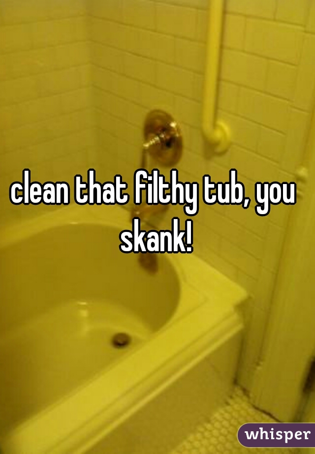 clean that filthy tub, you skank!