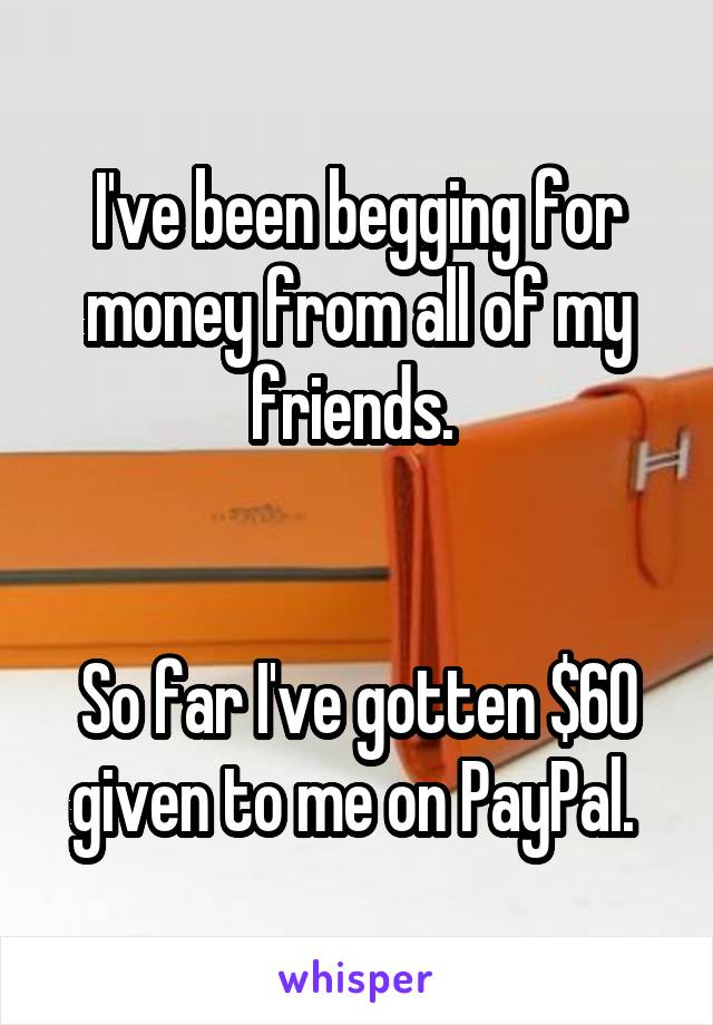 I've been begging for money from all of my friends. 


So far I've gotten $60 given to me on PayPal. 