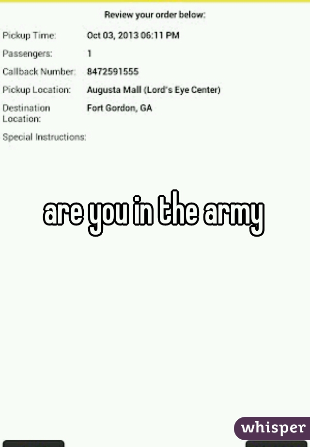 are you in the army