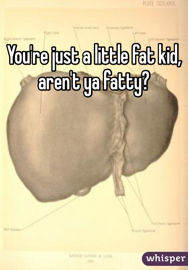 You're just a little fat kid, aren't ya fatty?