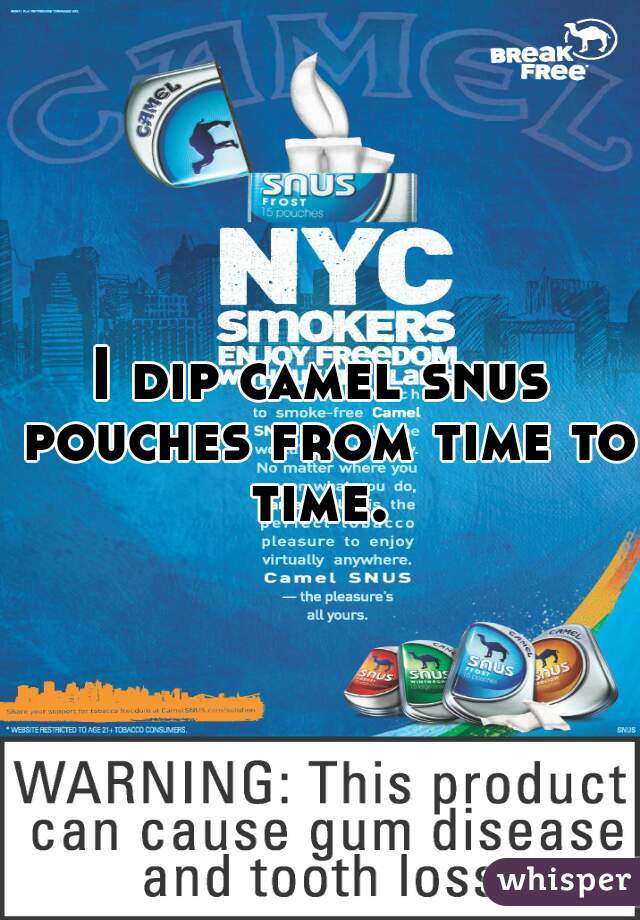 I dip camel snus pouches from time to time. 