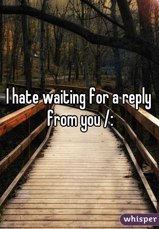 I hate waiting for a reply from you /:
