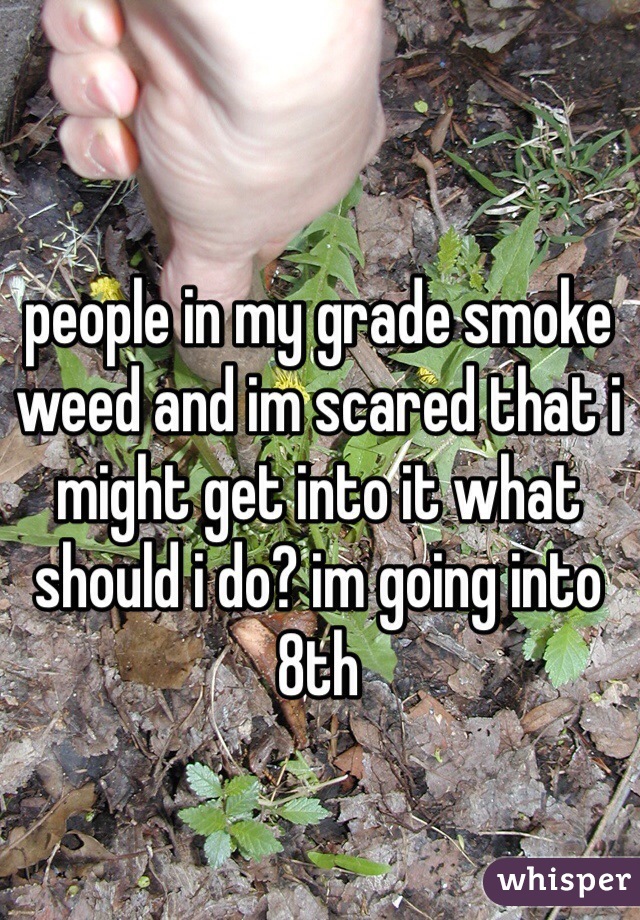 people in my grade smoke weed and im scared that i might get into it what should i do? im going into 8th