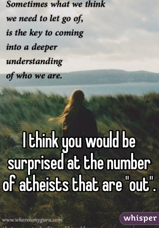 I think you would be surprised at the number of atheists that are "out". 