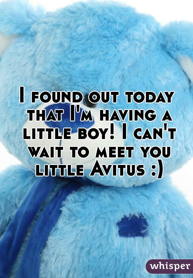 I found out today that I'm having a little boy! I can't wait to meet you little Avitus :)